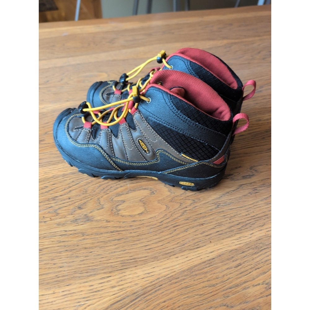 Keen - Pagosa Mid WaterProof Brown Yellow Hiking Boots - Youth Sz 5-EU 37 Great - Picture 3 of 7